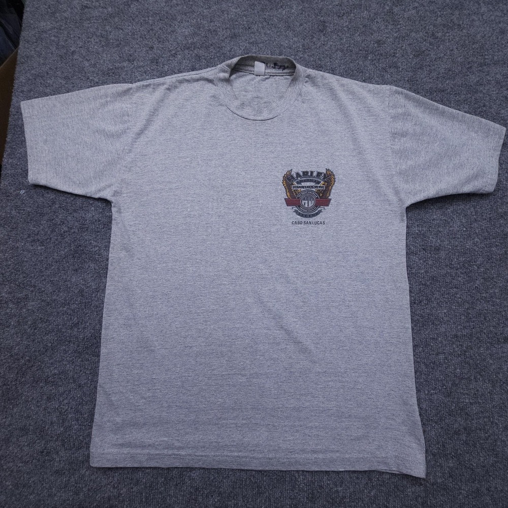 Harley-Davidson Shirt Mens Large Gray‎ Cabo San Lucas Legend Graphic Biker Tee